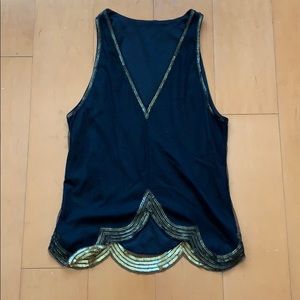 Vintage Gold Sequin Top